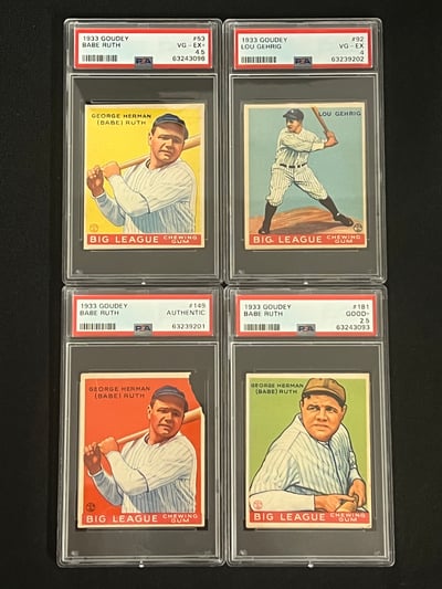 1933 Goudey Babe Ruth and Lou Gehrig Just Collect
