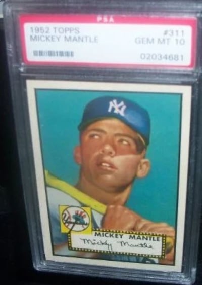 1952 Topps Mickey Mantle PSA 10