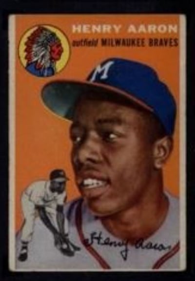 1954 Topps Baseball #128 Henry Hank Aaron Rookie Card RC Graded