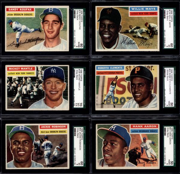1956 Topps Baseball Fully Graded Set Break Including Mickey Mantle