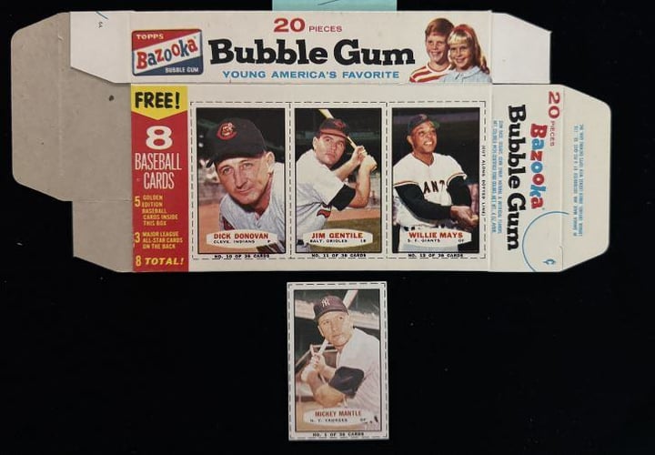 Mantle, Mays, and Aaron Highlight Bazooka Gum Baseball Collection