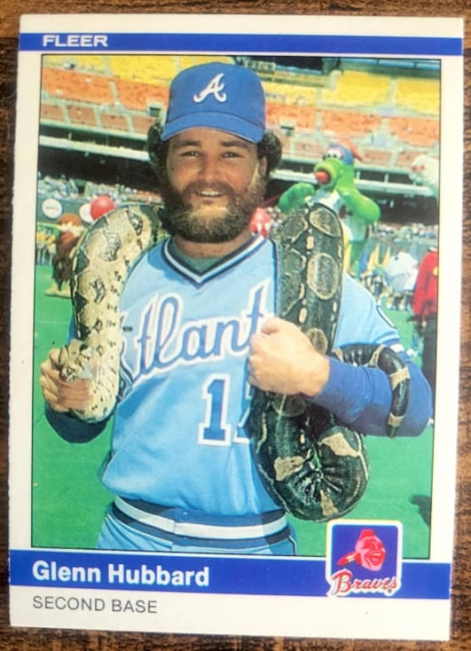 1984 Fleer Glenn Hubbard Snake Card is a Halloween Treat