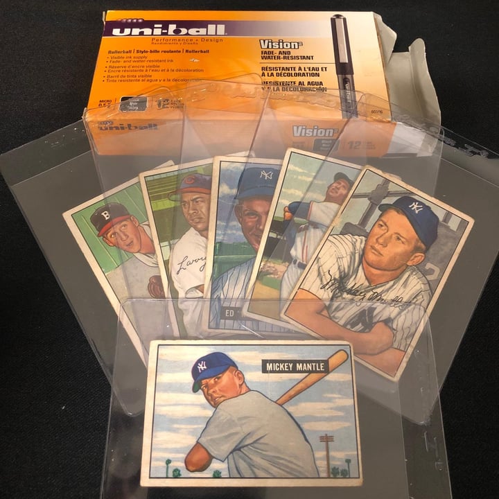 1951 Bowman Mickey Mantle Rookie Card Highlights the Uni-Ball Collection
