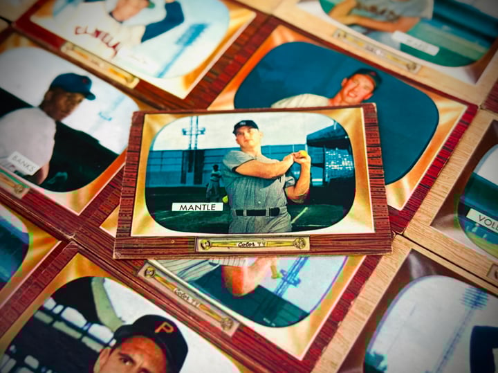 1955 Bowman Mickey Mantle in Collection Purchased from Google Search