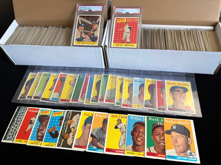 Complete Sets of 1950's and 60's Cards Includes Mantle and Jim Brown