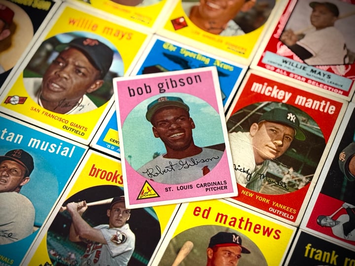 Bob Gibson Rookie Among Vintage Hall of Fame Card Collection Purchased