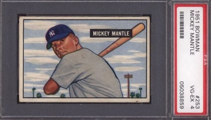 1951 Bowman Mickey Mantle PSA 4