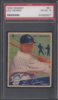 1934 Goudey Lou Gehrig