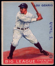 1933 Goudey #160 Lou Gehrig