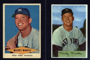 1954 Bowman and Red Heart Mickey Mantle