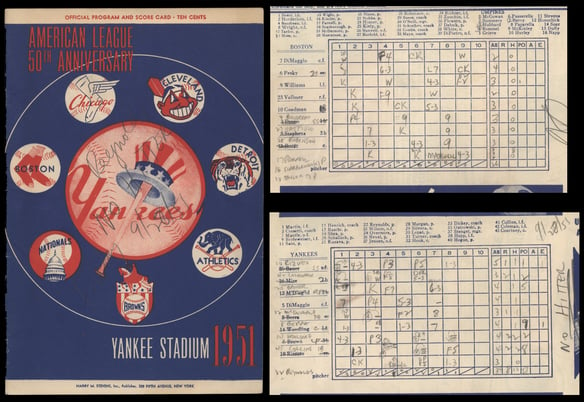 1951 Allie Reynold No-Hitter Program Scorecard