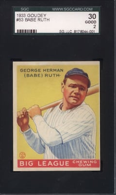 1933 Goudey Babe Ruth Card
