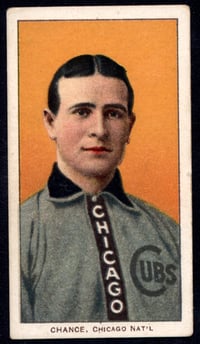 1909-1911 T206 Frank Chance Portrait Yellow Background