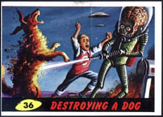 1962 Mars Attack #36 Destroying a Dog