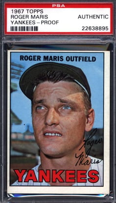 1967 Topps Roger Maris Proof Yankees
