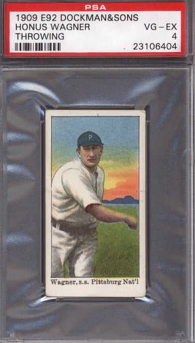 1909 E92 Dockman & Sons Honus Wagner Throwing PSA 4