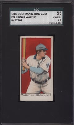 E92 Dockman & Sons Honus Wagner Batting SGC 55