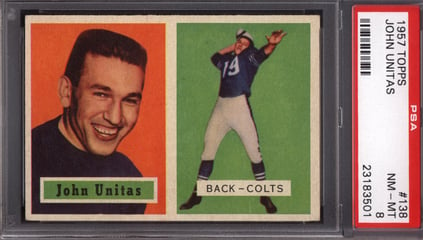 1957 Topps Johnny Unitas PSA 8 Rookie card