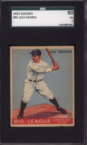 1933 Goudey #92 Lou Gehrig SGC 60