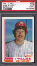 1982 Topps Blackless #100 Mike Schmidt Phillies PSA 9 (OC)