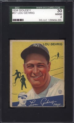 1934 Goudey Lou Gehrig