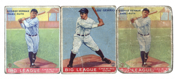 1933 Goudey Babe Ruth and Lou Gehrig