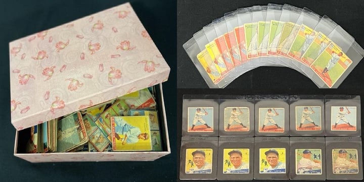22 Babe Ruth and Lou Gehrig Baseball Cards Highlight Incredible Find
