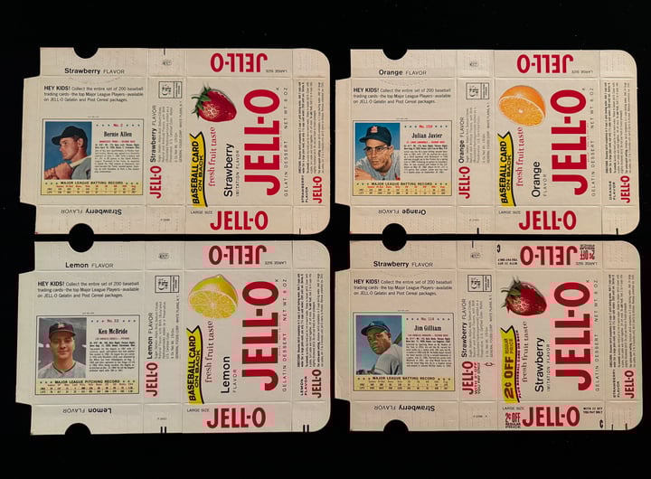 1963 Jell-O Baseball Cards with Hank Aaron Purchased by Just Collect