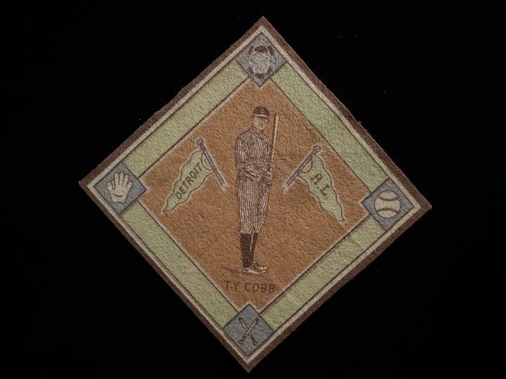Rare 1914 B18 Baseball Blankets with Ty Cobb Purchased by Just Collect