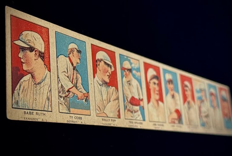1921 W551 Uncut Strip Panel With Babe Ruth Collection Purchased